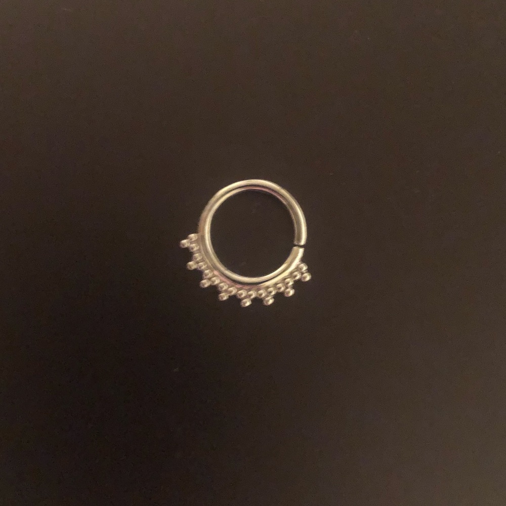 Solid White Gold Septum Or Conch Ring - image 2
